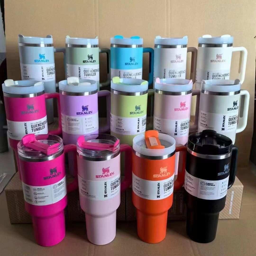 Original Stanley 1.2 Litres Stainless Steel Tumbler With Handle & Straw Lid, Insulated Reusable Stainless Steel Travel Mug