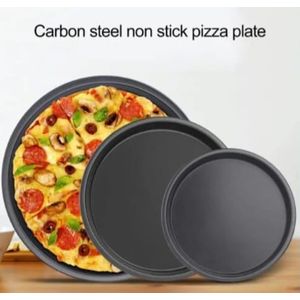 3-Piece Non-Stick Carbon Steel Pizza Pan Set – 24cm, 26cm, 27cm – Smooth Edge, Oven & Dishwasher Safe