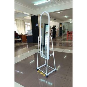White Full Length Dressing Mirror with Wheels and shoes Rack