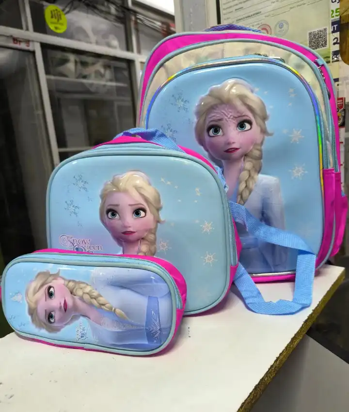 3in1 Cartoon theme School Backpack, Contains:big school bag, pencil pouch, Insulated lunch bag
