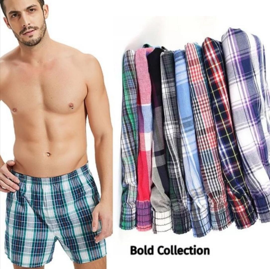 3 pcs Men Checked Cotton Boxers // Fashion Colourful Printed Pure Cotton 3 Pcs Men's Panties Underwear Male Boxers Shorts Casual Sleep Underpants Plaid Loose Comfortable Home Wear Striped