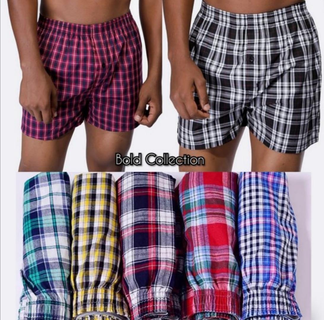 3 pcs Men Checked Cotton Boxers // Fashion Colourful Printed Pure Cotton 3 Pcs Men's Panties Underwear Male Boxers Shorts Casual Sleep Underpants Plaid Loose Comfortable Home Wear Striped