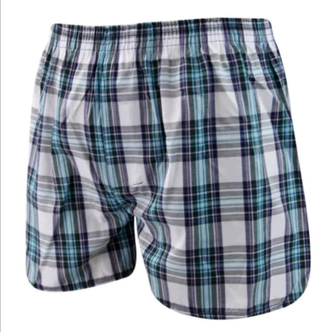 3 pcs Men Checked Cotton Boxers // Fashion Colourful Printed Pure Cotton 3 Pcs Men's Panties Underwear Male Boxers Shorts Casual Sleep Underpants Plaid Loose Comfortable Home Wear Striped
