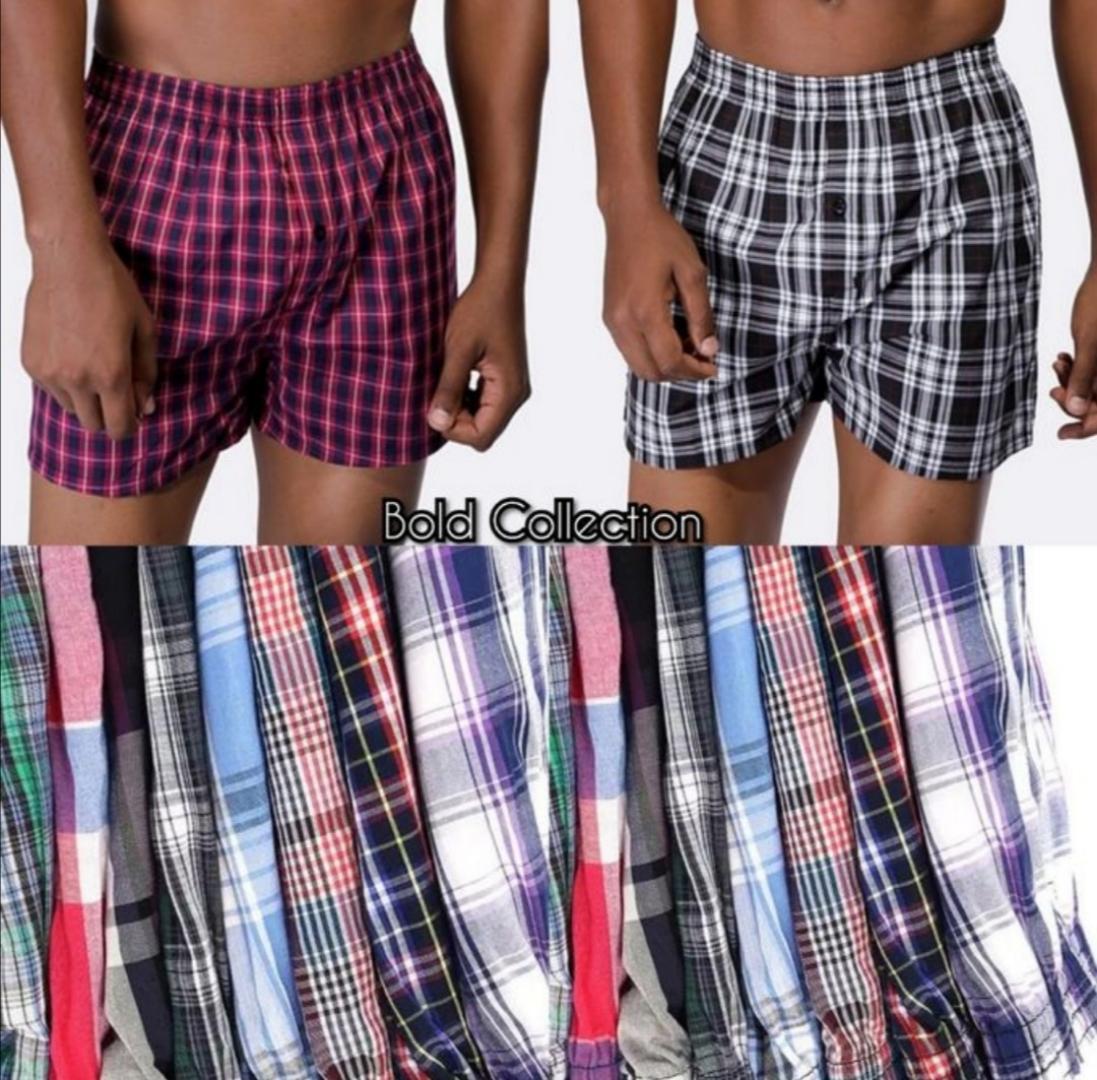 3 pcs Men Checked Cotton Boxers // Fashion Colourful Printed Pure Cotton 3 Pcs Men's Panties Underwear Male Boxers Shorts Casual Sleep Underpants Plaid Loose Comfortable Home Wear Striped