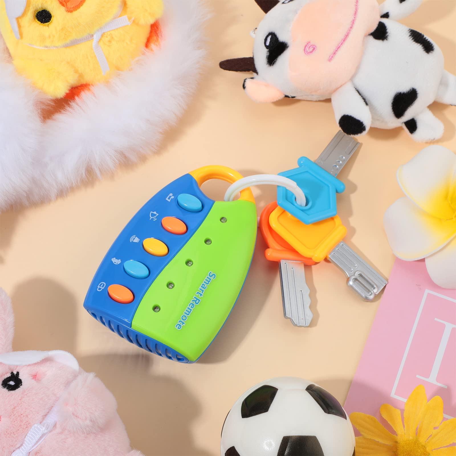 Skylety Musical Smart Remote Car Key Toy with Sound and Lights Fun and Educational Musical Toys for Travel Play
