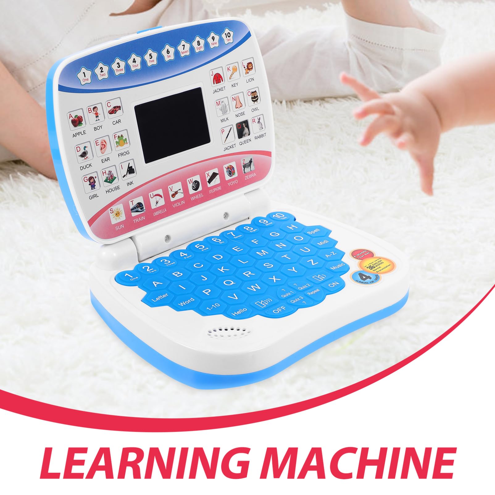 Totority Educational Learning Laptop for Kids - Interactive English & Music Preschool Toy with LED Screen, ABC Games & Puzzles for Toddlers Aged 3+