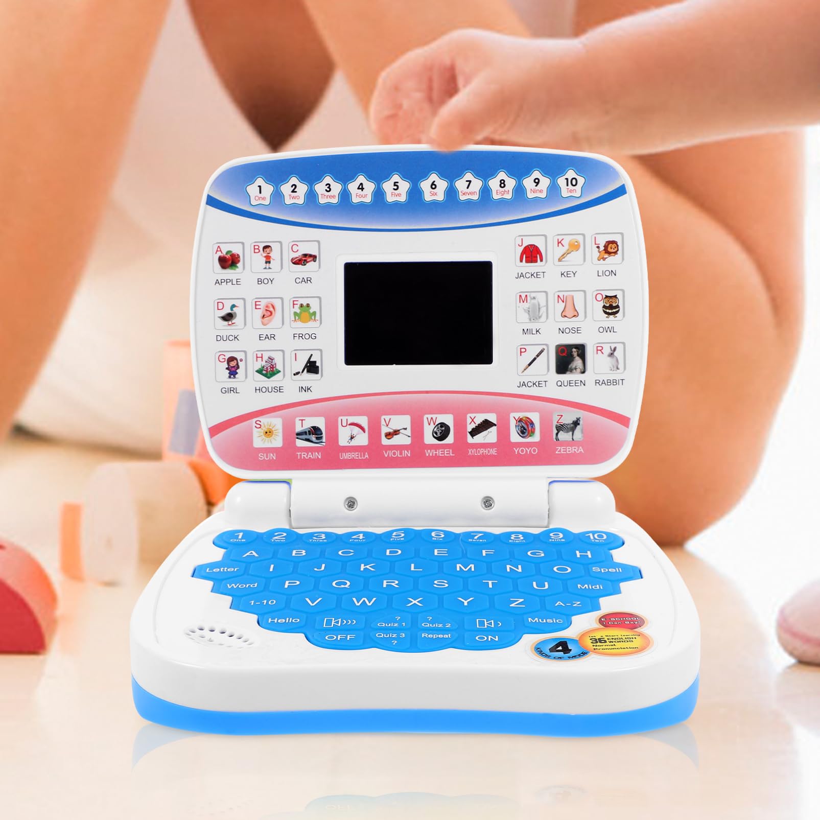 Totority Educational Learning Laptop for Kids - Interactive English & Music Preschool Toy with LED Screen, ABC Games & Puzzles for Toddlers Aged 3+
