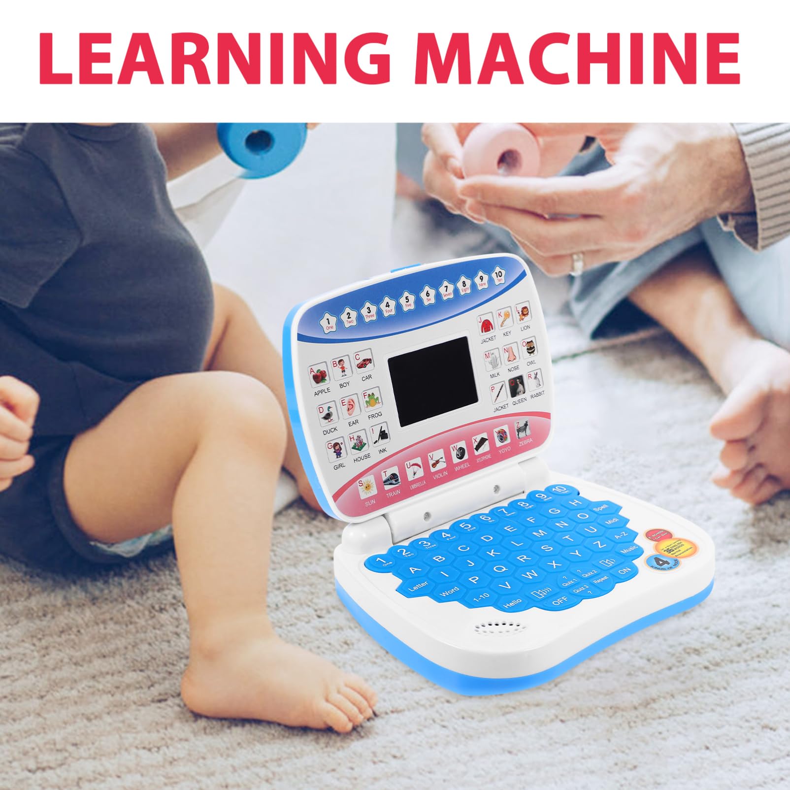 Totority Educational Learning Laptop for Kids - Interactive English & Music Preschool Toy with LED Screen, ABC Games & Puzzles for Toddlers Aged 3+