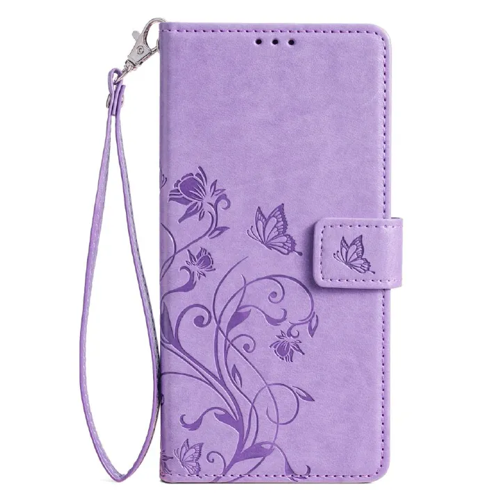 Infinix Hot 50 Pro Plus Phone Case,Butterfly Flower PU Leather Purse Wrist Strap Kickstand Case for Infinix Hot 50 Pro Plus