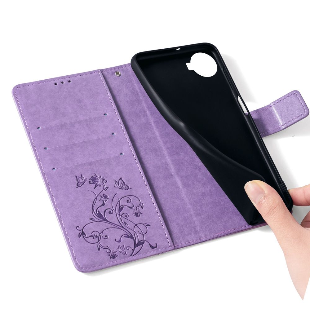 Infinix Hot 50 Pro Plus Phone Case,Butterfly Flower PU Leather Purse Wrist Strap Kickstand Case for Infinix Hot 50 Pro Plus