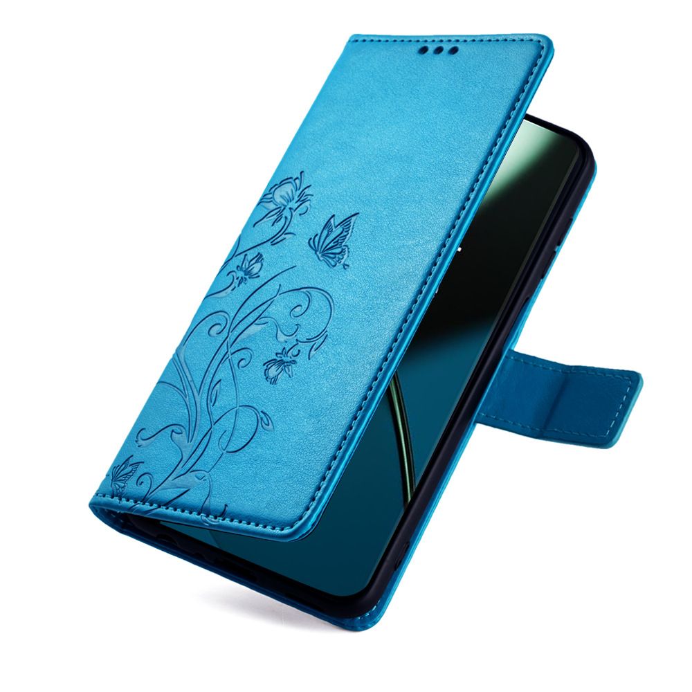 Infinix Hot 50 Pro Plus Phone Case,Butterfly Flower PU Leather Purse Wrist Strap Kickstand Case for Infinix Hot 50 Pro Plus
