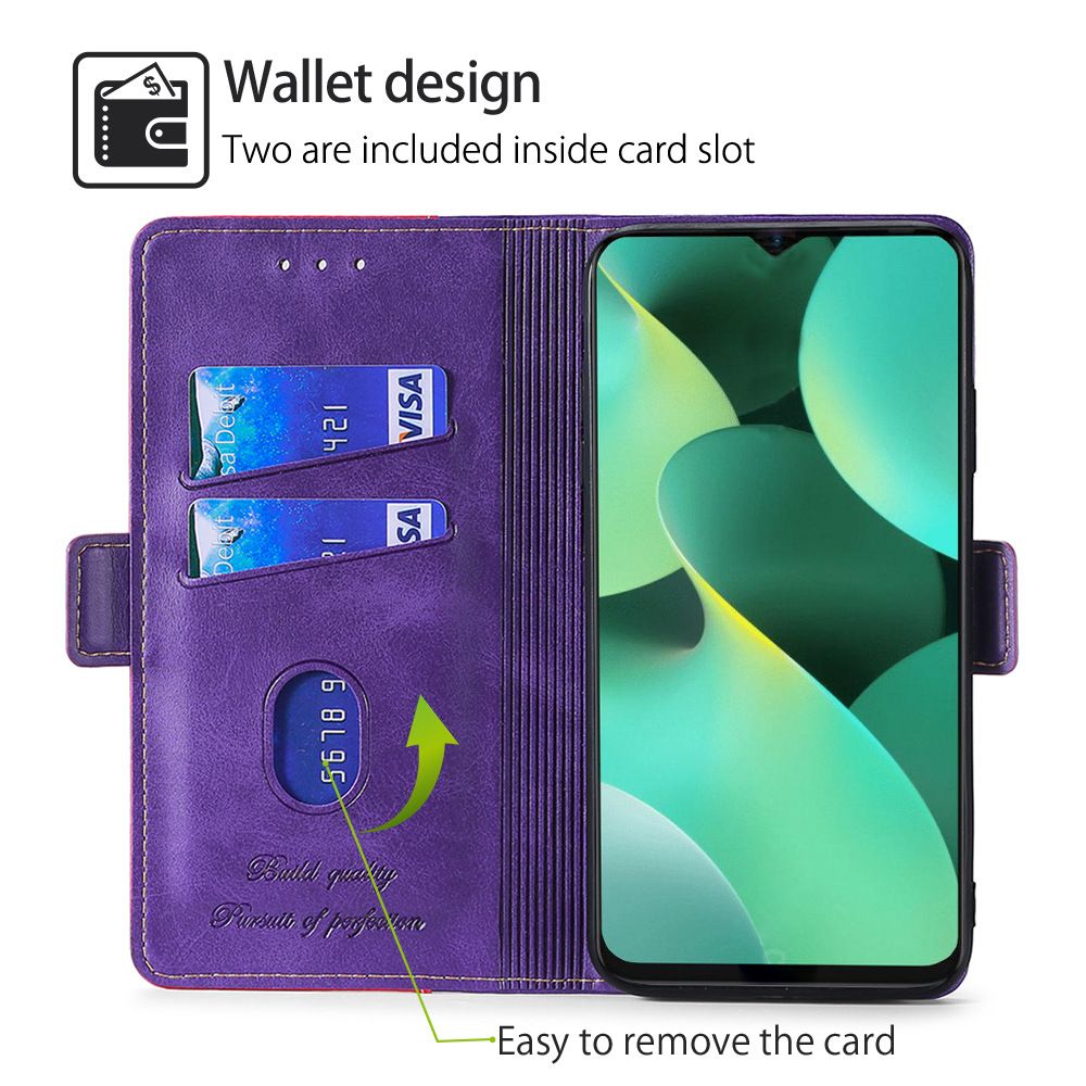 Infinix Hot 50 Case,PU Leather Wallet Spliced Color Phone Case Cover for Infinix Hot 50/ Hot 50 Pro/ Hot 50 Pro Plus/Tecno Camon 30s Pro 4G/Tecno Spark 30C 4G