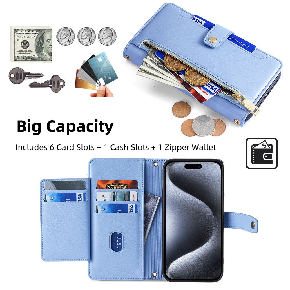 Tecno Camon 30 Pro Wallet Leather case,Flip Folio Book PU Leather Phone case Shockproof Cover with Zipper Credit Card Holder for Tecno Camon 30 Pro