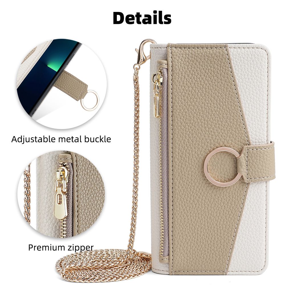 Tecno Spark 20 Pro Wallet Case,Leather Crossbody Zipper Folio Flip Kickstand Protective Shockproof Cover for Tecno Spark 20 Pro