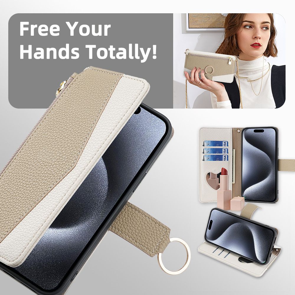 Tecno Spark 20 Pro Wallet Case,Leather Crossbody Zipper Folio Flip Kickstand Protective Shockproof Cover for Tecno Spark 20 Pro