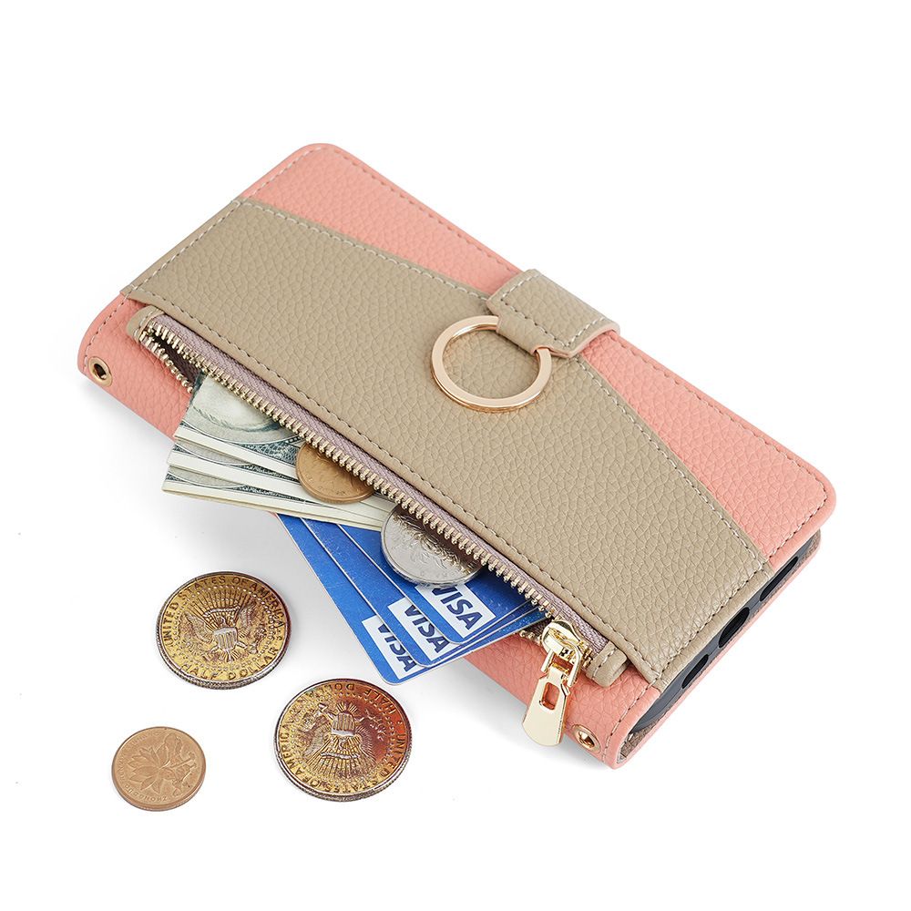 Tecno Camon 20 Pro 5G Wallet Case,Leather Crossbody Zipper Folio Flip Kickstand Protective Shockproof Cover for Tecno Camon 20 Pro 5G