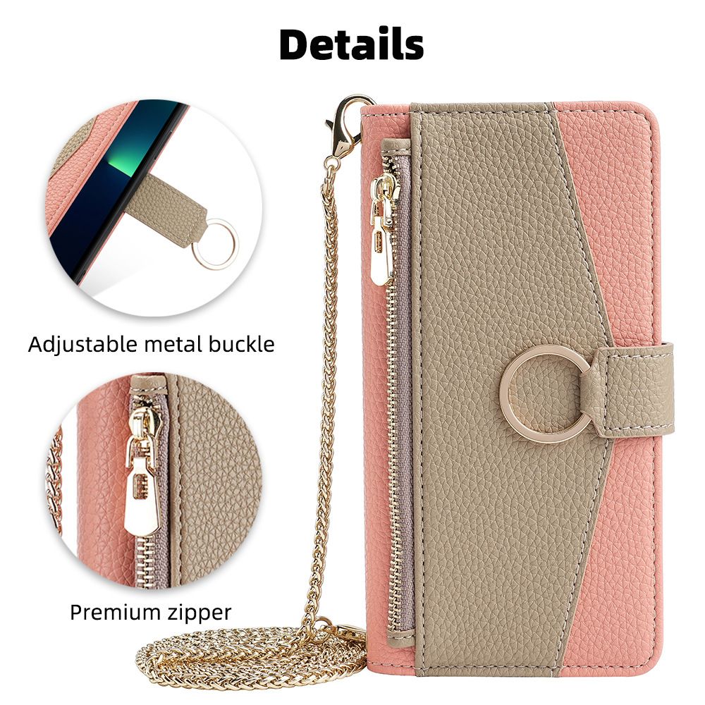 Tecno Camon 20 Pro 5G Wallet Case,Leather Crossbody Zipper Folio Flip Kickstand Protective Shockproof Cover for Tecno Camon 20 Pro 5G