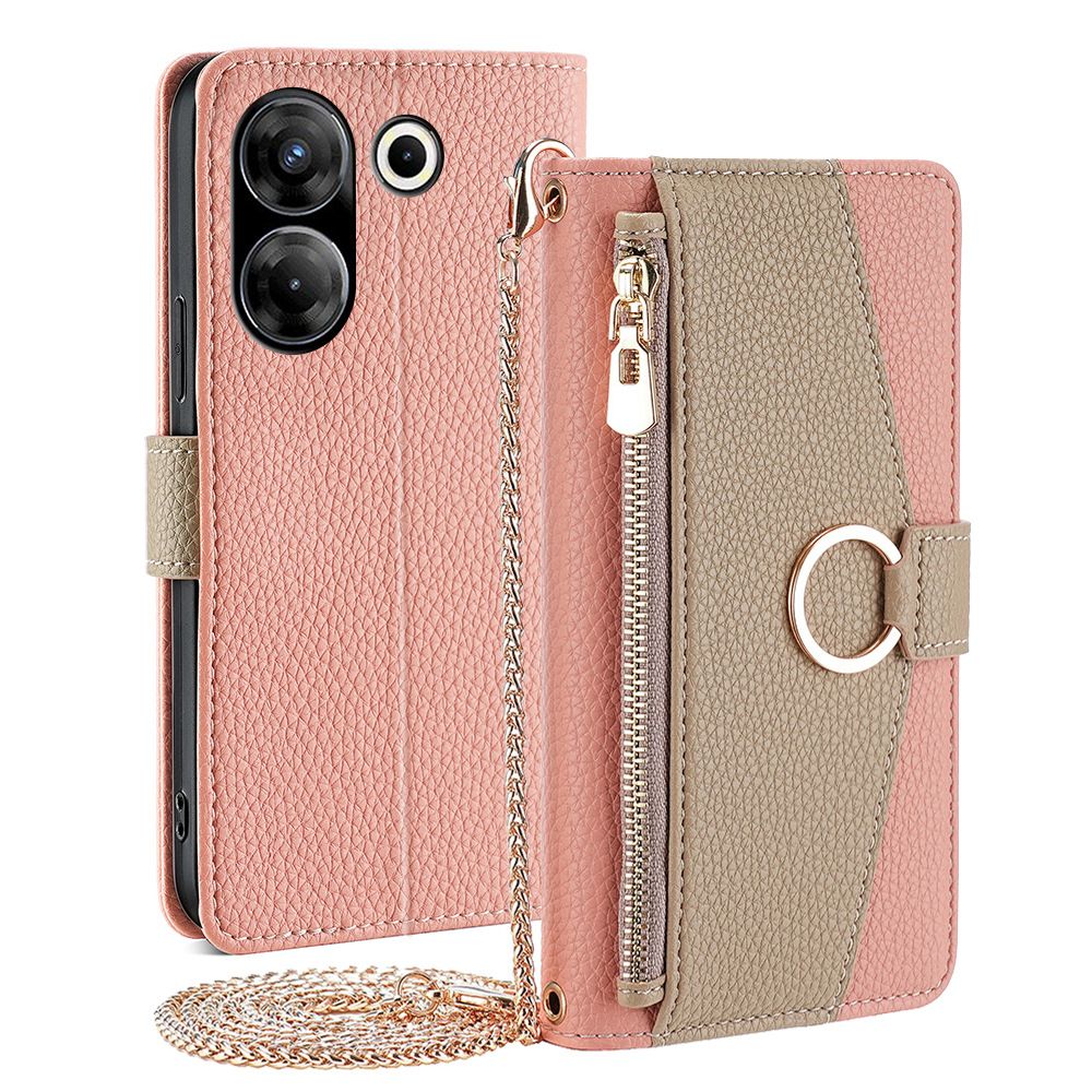 Tecno Camon 20 Pro 5G Wallet Case,Leather Crossbody Zipper Folio Flip Kickstand Protective Shockproof Cover for Tecno Camon 20 Pro 5G