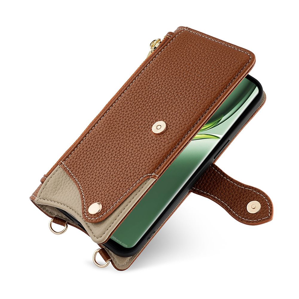 Tecno Camon 30 Pro Crossbody Wallet Case，Wallet RFID Blocking Shoulder Strap Zipper Pocket Phone Case Cover for Tecno Camon 30 Pro