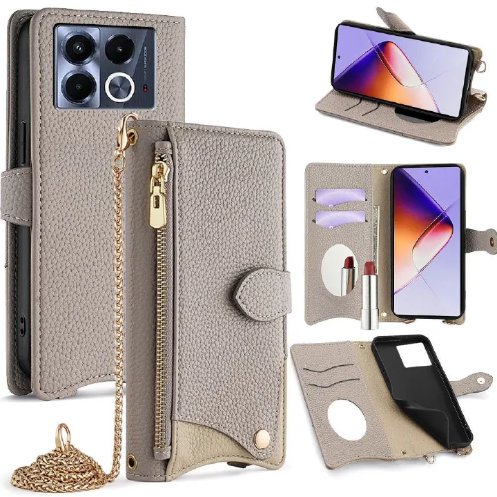 Infinix Note 40 Crossbody Wallet Case,Wallet RFID Blocking Shoulder Strap Zipper Pocket Phone Case Cover for Infinix Note 40/Note 40 Pro/ Note 40 Pro Plus