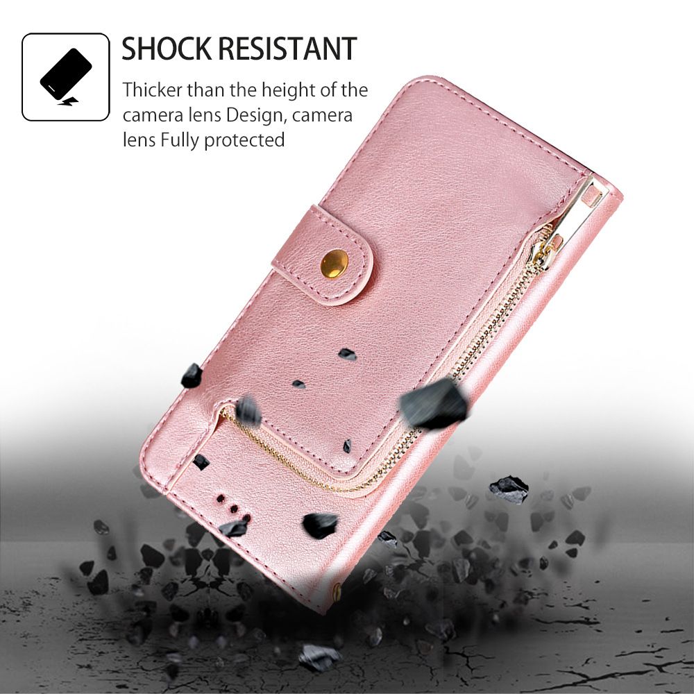 Tecno Spark 30C 4G Case,Pu Leather Wallet Zipper Shockproof Phone Case Cover for Tecno Spark 30C 4G