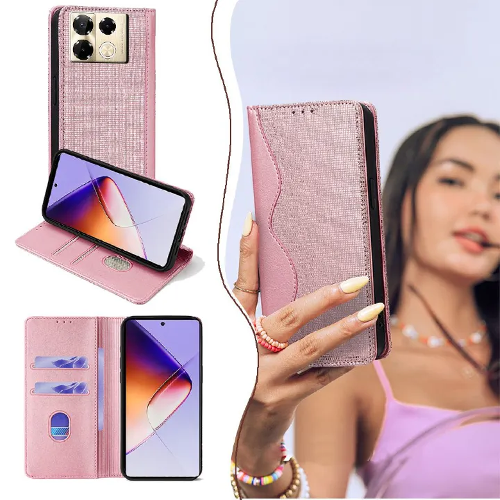 Infinix Note 40 Pro Leather Case,Wallet Folio Case with Magnetic Closure Phone Case Cover for Infinix Note 40 Pro