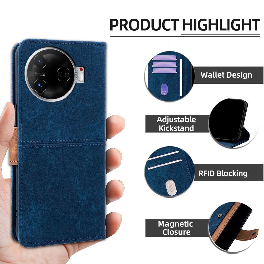 Tecno Camon 30 Pro Wallet Case, Leather Folio Flip Kickstand Protective Shockproof Cover for Tecno Camon 30 Pro
