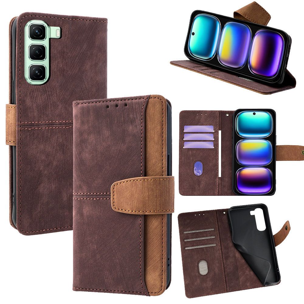 Infinix Hot 50 Wallet Case, Leather Folio Flip Kickstand Protective Shockproof Cover for Infinix Hot 50/Hot 50 Pro/Hot 50 Pro Plus