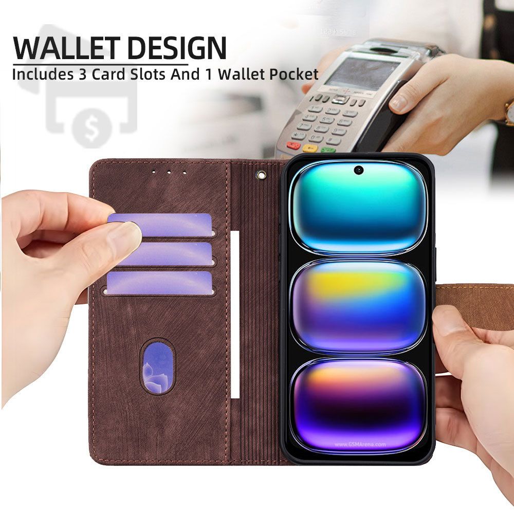 Infinix Hot 50 Wallet Case, Leather Folio Flip Kickstand Protective Shockproof Cover for Infinix Hot 50/Hot 50 Pro/Hot 50 Pro Plus