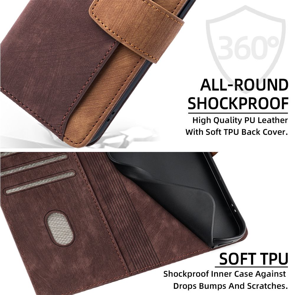 Infinix Hot 50 Wallet Case, Leather Folio Flip Kickstand Protective Shockproof Cover for Infinix Hot 50/Hot 50 Pro/Hot 50 Pro Plus