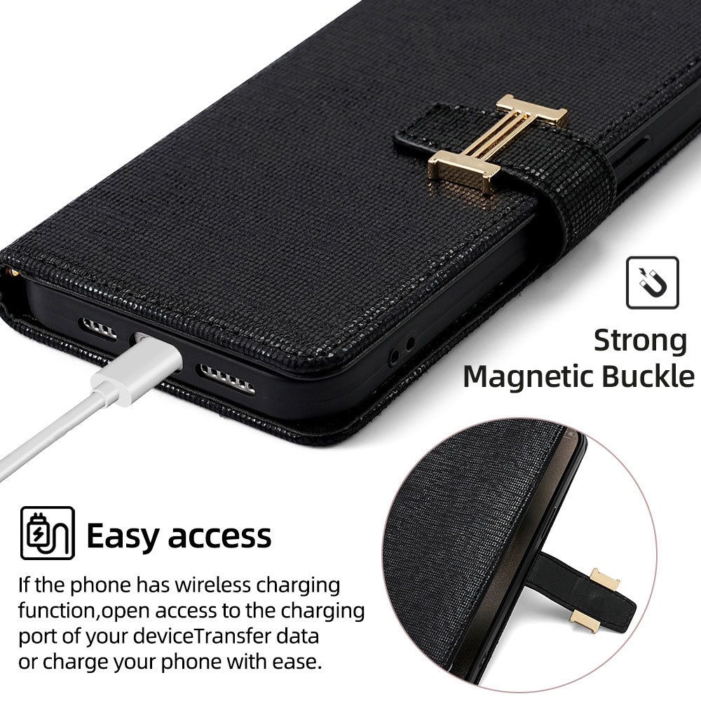 Infinix Note 40 Case,Wallet Leather Phone Case with Magnetic Buckle Long Shoulder Strap for Infinix Note 40