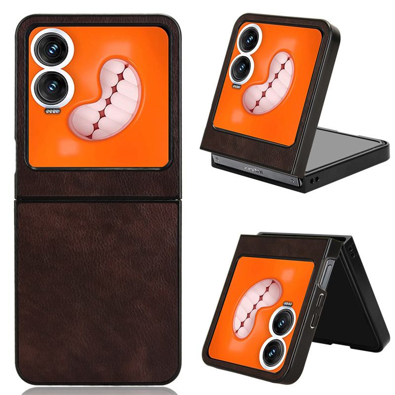 Phone Cases Compatible with Infinix Zero Flip/Tecno Phantom V Flip 2,Retro PU Leather Ultra Slim Shockproof Compatible with Infinix Zero Flip/Tecno Phantom V Flip 2 Case Cover