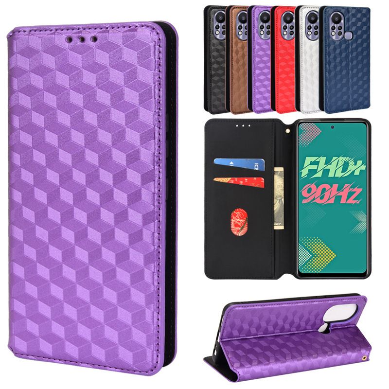 Infinix Hot 11S Case, Magnetic Leather Card Slots Wallet Phone Case, Flip TPU Bumper Protective Cover with Kickstand, Shockproof Folio Case for Infinix Hot 11S
