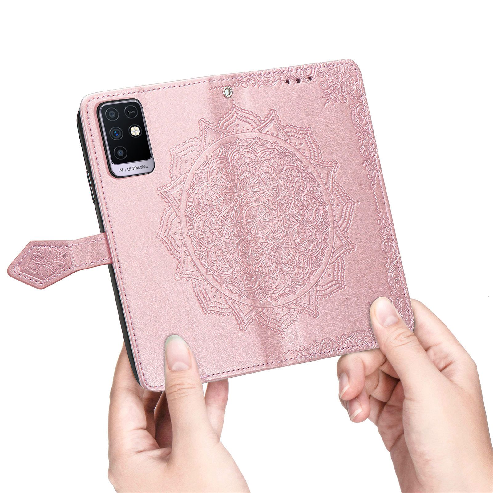 Infinix Note 30i Case PU Leather Purse Wrist Strap Kickstand Case for Infinix Note 30i
