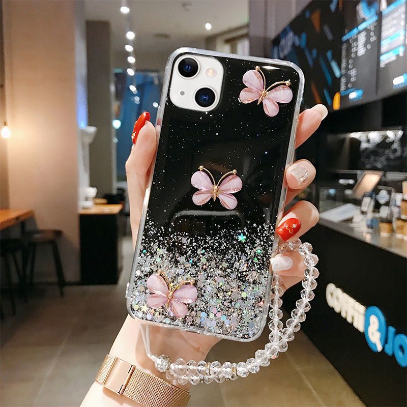 Samsung Galaxy S25/S25 Plus/S25 Ultra/A56/A16/M34 Glitter Butterfly Anti-fall Phone Case