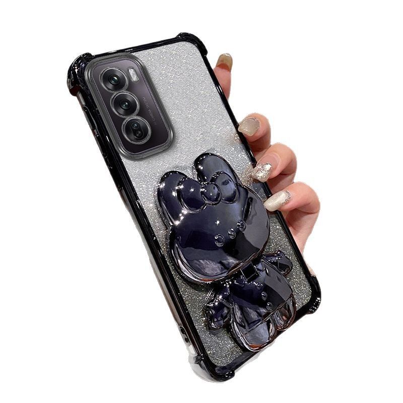 Samsung Galaxy S25/S24/S23/A73/A56/A25/M34/Note 20 Rabbit Mirror Holder Gradient Silicone Anti-fall Case Rabbit Mirror Holder Gradient Silicone Anti-fall Case