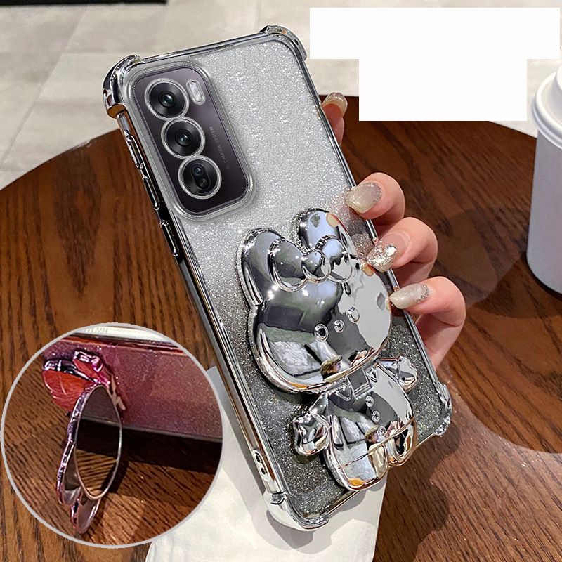 Samsung Galaxy S25/S24/S23/A73/A56/A25/M34/Note 20 Rabbit Mirror Holder Gradient Silicone Anti-fall Case Rabbit Mirror Holder Gradient Silicone Anti-fall Case