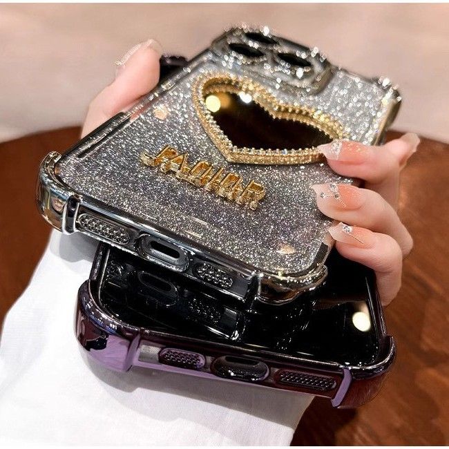 Samsung Galaxy S25/S24/S23/S22/S21/A25/A54/A72/M51/Note 10/Note 20 Heart-shaped Mirror Gradient All-inclusive Anti-fall Case