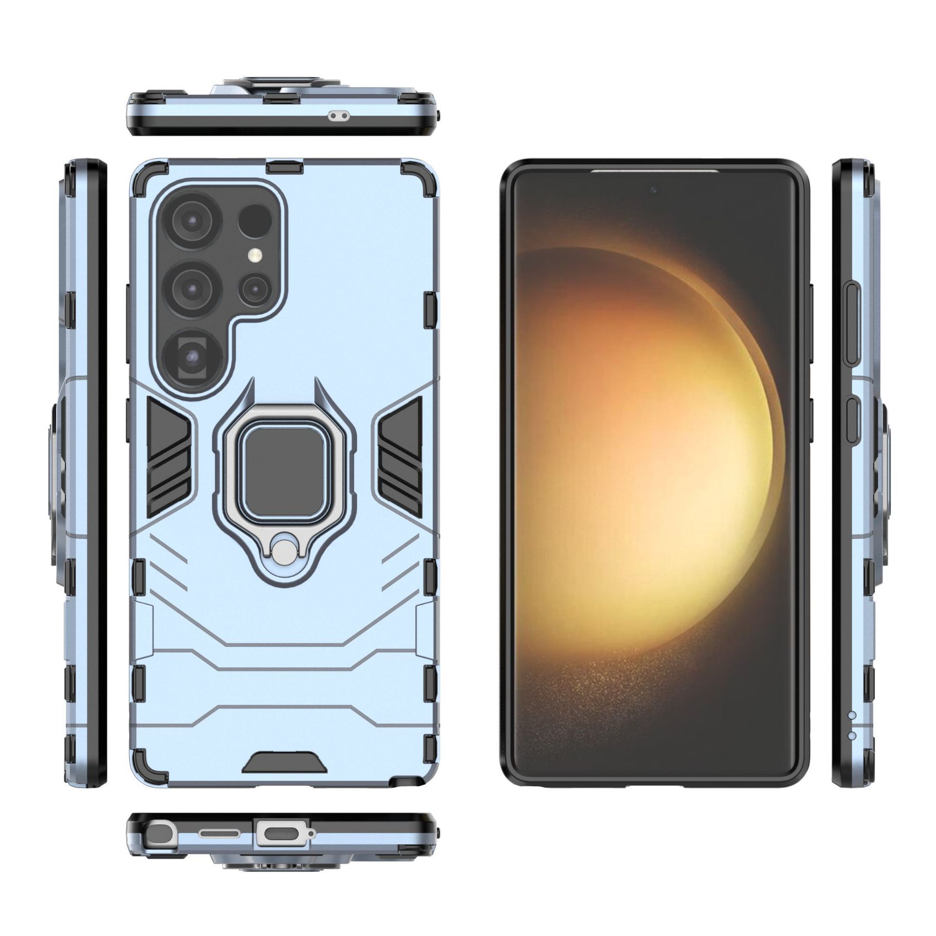 Samsung Galaxy S25 Ultra S25 Plus S25 A56 S25 Edge A16 A90 A80 A70 A60 A50 S10 Note 10 Shockproof Phone Case with Adjustable Cell Phone Ring Holder Finger Stand