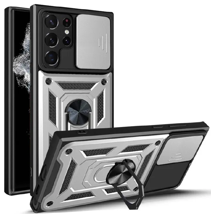 Samsung Galaxy S23 S22 S24 A13 A33 A53 A73 A23 A54 A55 M55 M15 M14 M54 M53 M52 Case,Shockproof Cases Built-in Slide Anti-Scratch Camera Cover