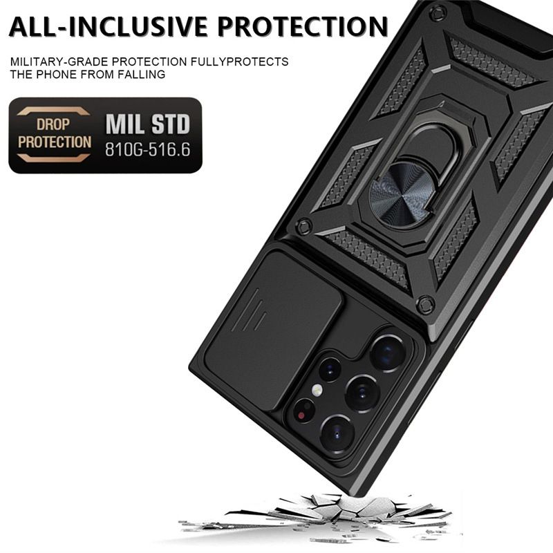 Samsung Galaxy S23 S22 S24 A13 A33 A53 A73 A23 A54 A55 M55 M15 M14 M54 M53 M52 Case,Shockproof Cases Built-in Slide Anti-Scratch Camera Cover