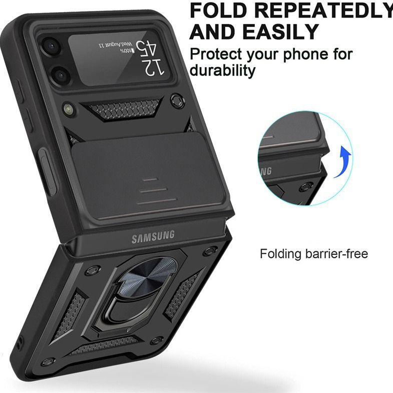 Samsung Galaxy Z Flip 3 4 5 6 Z Fold 4 5 6 Case,Shockproof Cases Built-in Slide Anti-Scratch Camera Cover