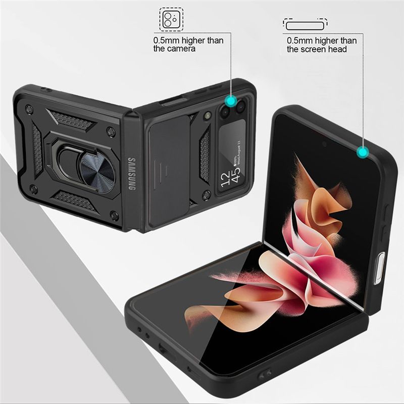 Samsung Galaxy Z Flip 3 4 5 6 Z Fold 4 5 6 Case,Shockproof Cases Built-in Slide Anti-Scratch Camera Cover
