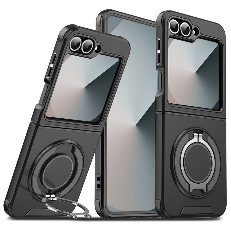 Samsung Galaxy Z Fold 6/Z Flip 6 Phone Case，Rotated Ring Kickstand Military Grade Shockproof Protective Cover with Slide Camera Cover