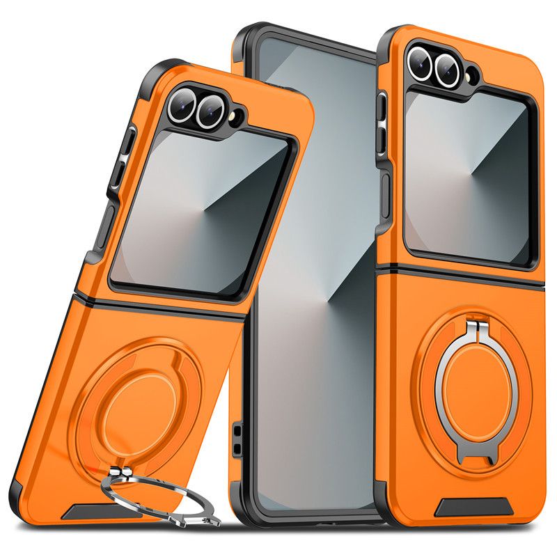 Samsung Galaxy Z Fold 6/Z Flip 6 Phone Case，Rotated Ring Kickstand Military Grade Shockproof Protective Cover with Slide Camera Cover