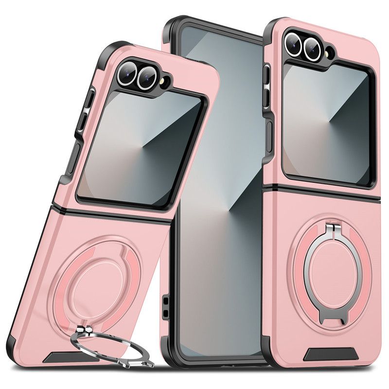 Samsung Galaxy Z Fold 6/Z Flip 6 Phone Case，Rotated Ring Kickstand Military Grade Shockproof Protective Cover with Slide Camera Cover