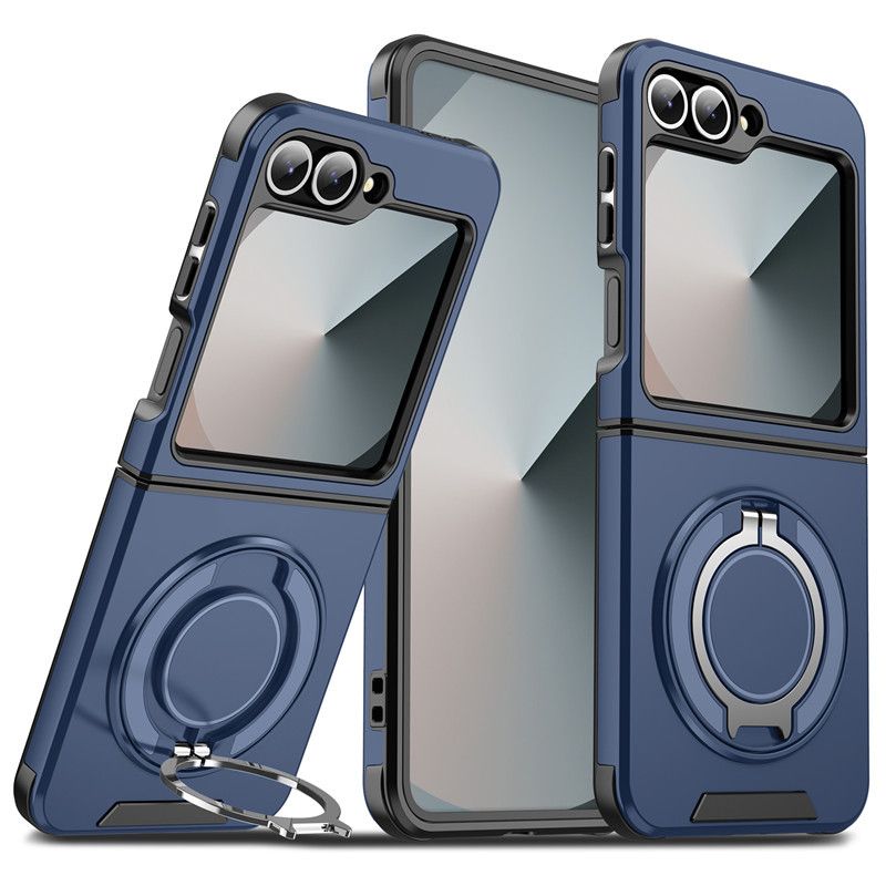 Samsung Galaxy Z Fold 6/Z Flip 6 Phone Case，Rotated Ring Kickstand Military Grade Shockproof Protective Cover with Slide Camera Cover