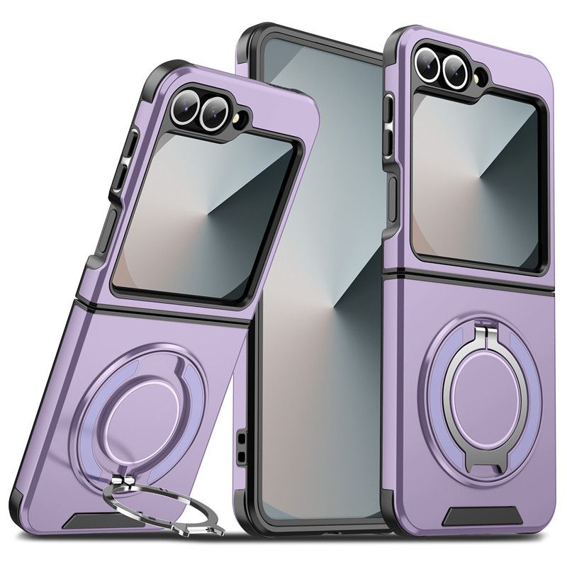 Samsung Galaxy Z Fold 6/Z Flip 6 Phone Case，Rotated Ring Kickstand Military Grade Shockproof Protective Cover with Slide Camera Cover