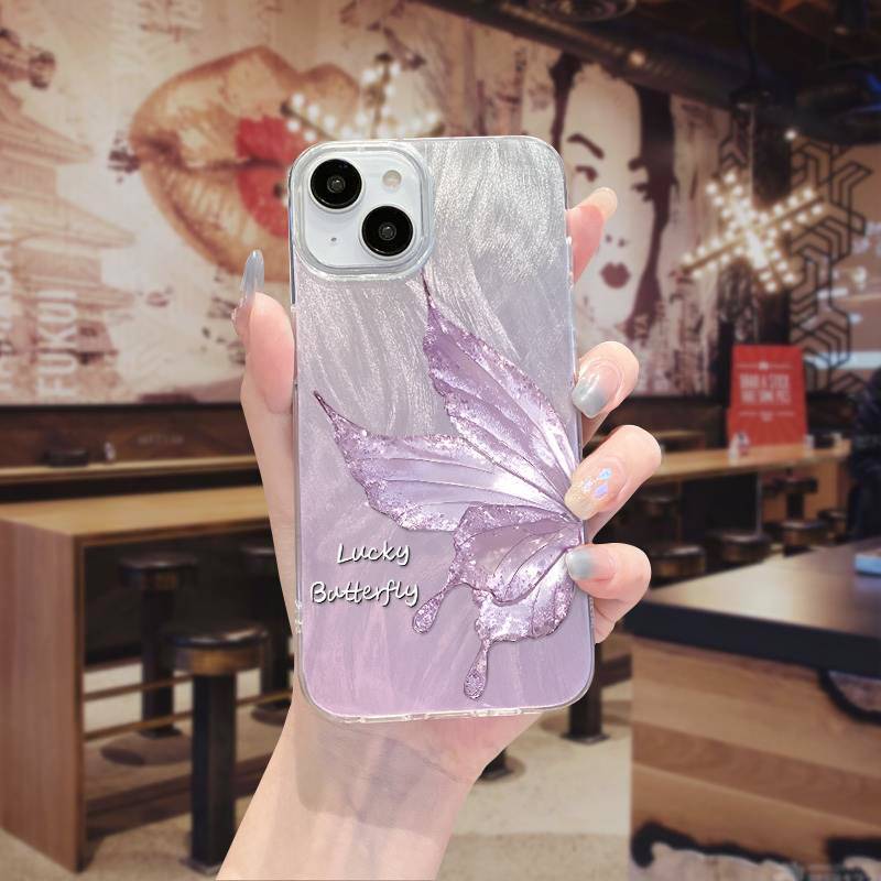 OPPO R15 R17 A1X A2X A31 A32 A33 A5 A53 A55 A57 A58 A72 A73 A78 A93 A94 A95 A96 A97 Find X7 K12 Butterfly Flower Gradient Silicone Shockproof Phone Case