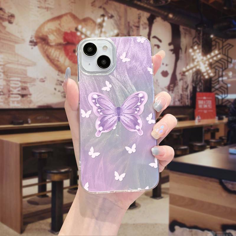 OPPO R15 R17 A1X A2X A31 A32 A33 A5 A53 A55 A57 A58 A72 A73 A78 A93 A94 A95 A96 A97 Find X7 K12 Butterfly Flower Gradient Silicone Shockproof Phone Case